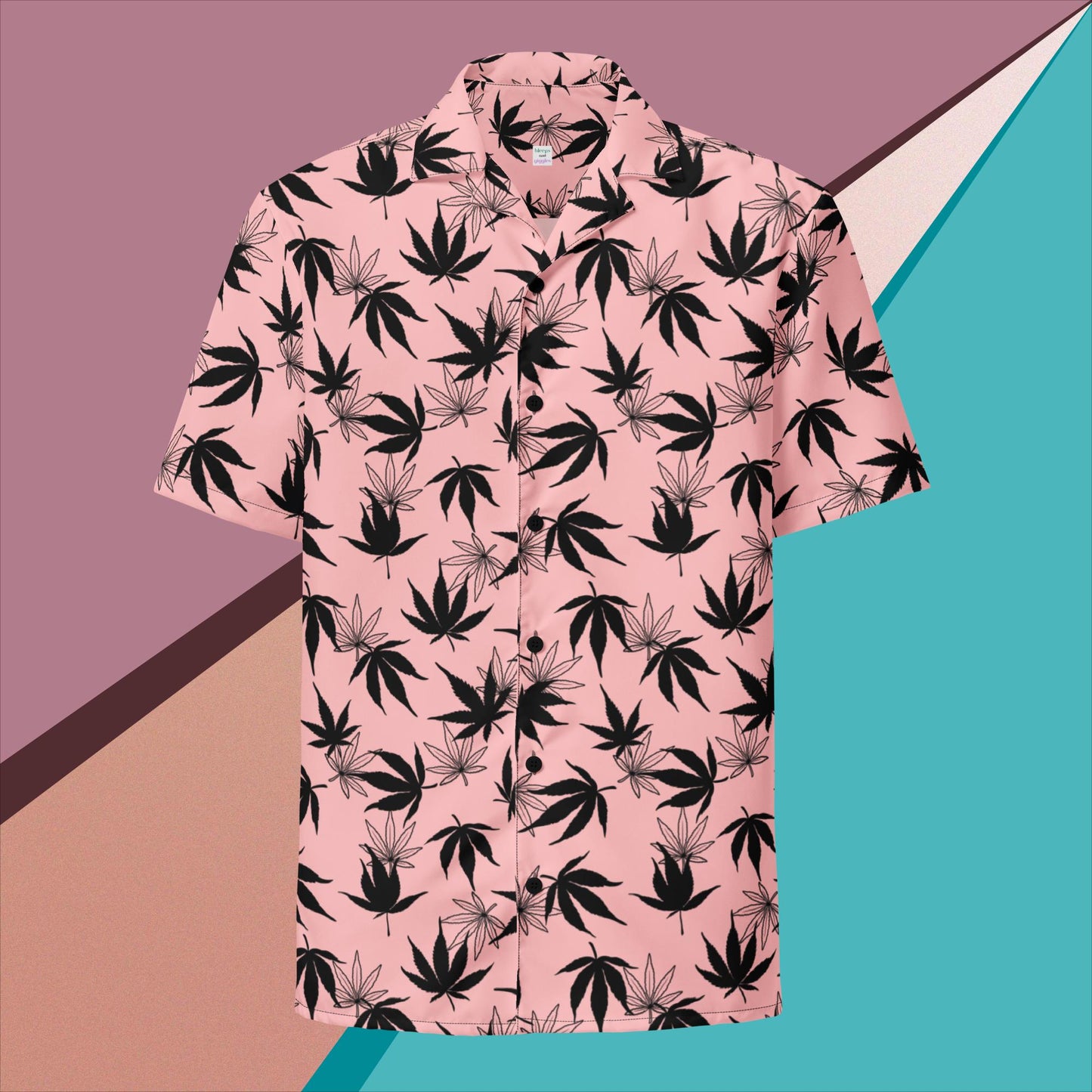 The PinkBlack Unisex button shirt