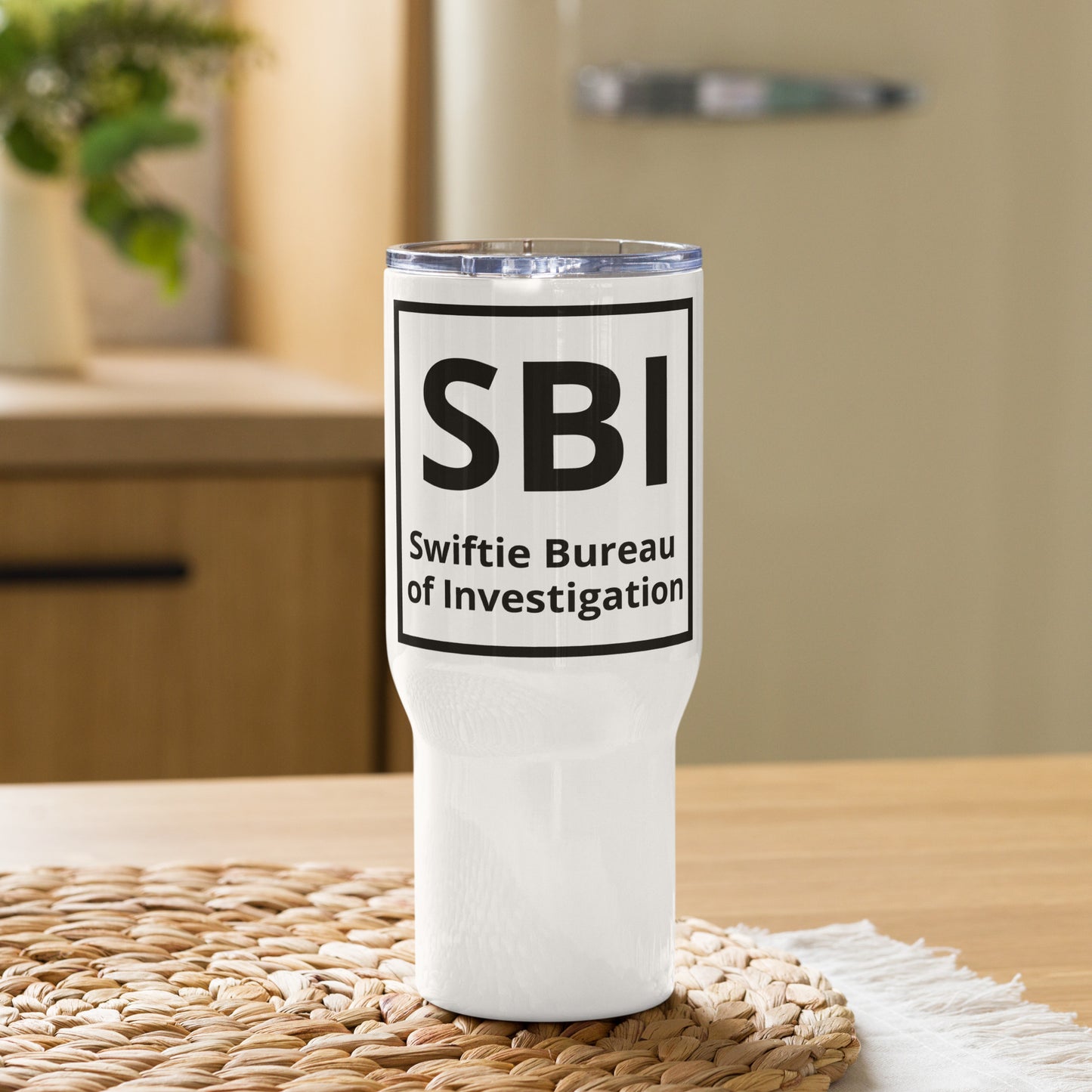 SBI Swiftie Bureau of Investigation Travel mug with a handle