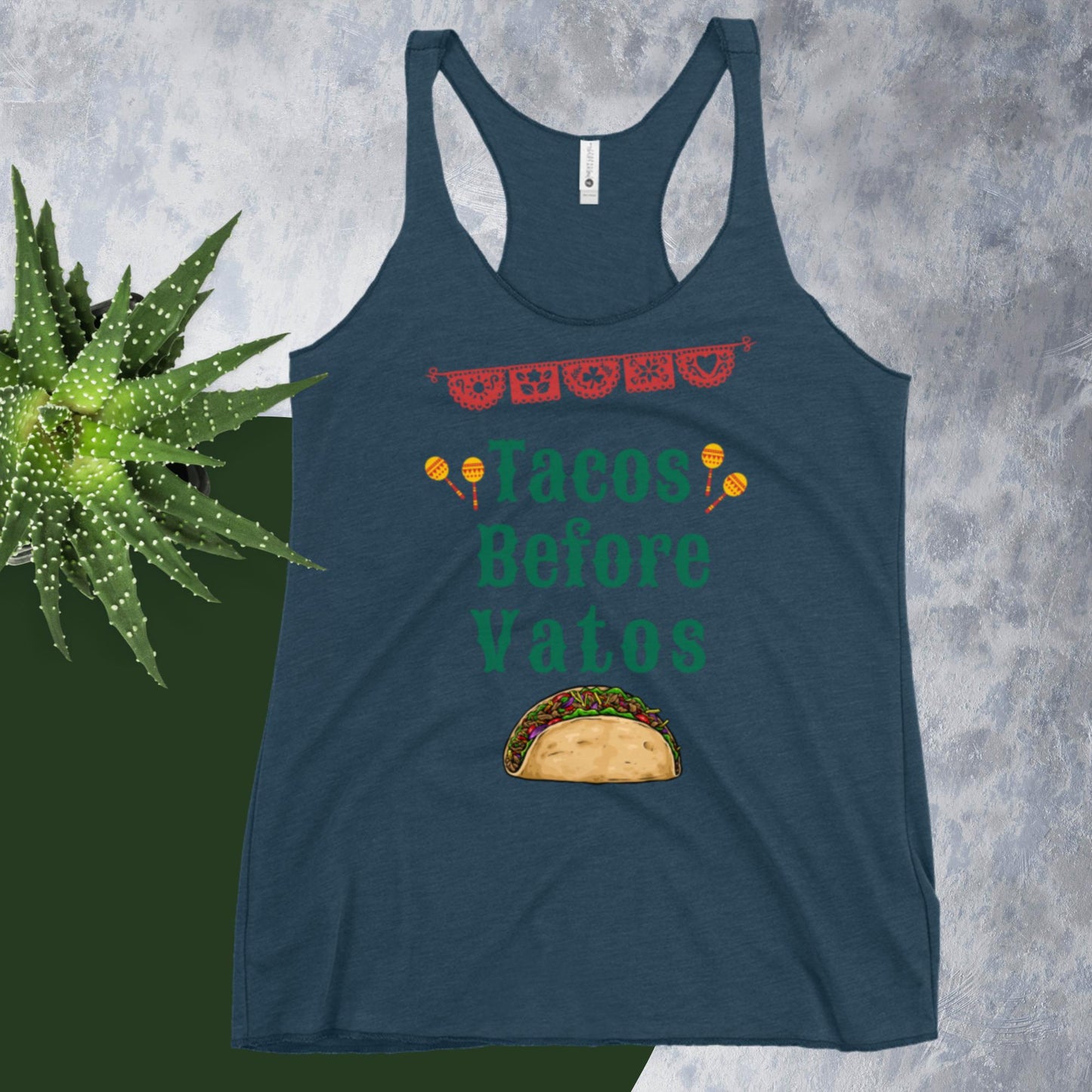 Tacos before Vatos Women's Racerback Tank