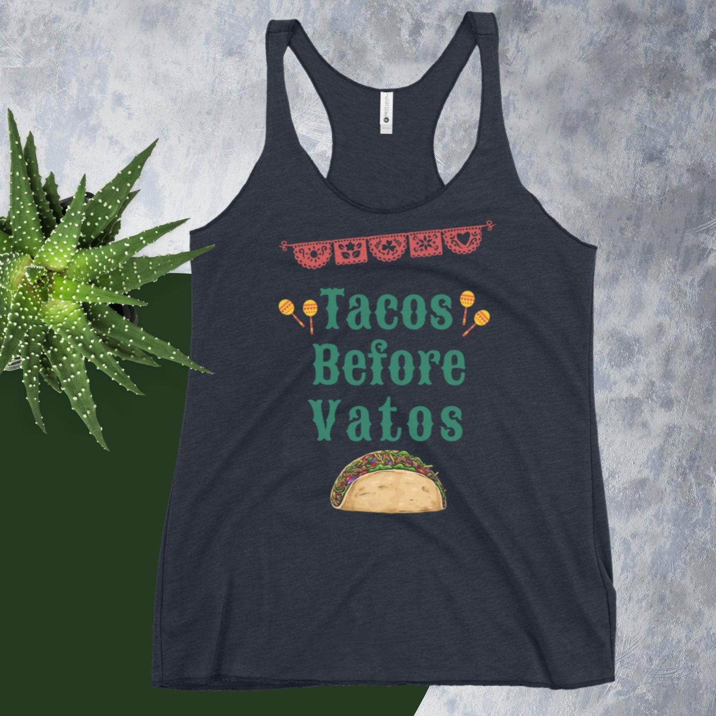 Tacos before Vatos Women's Racerback Tank